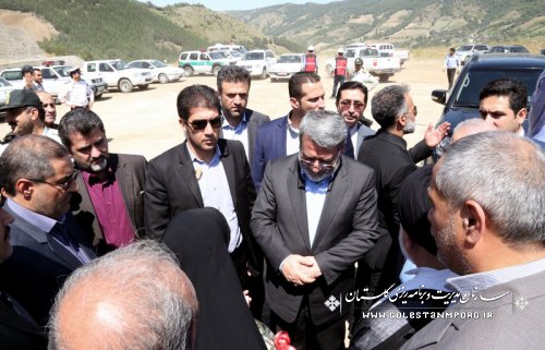 بازدید وزیر کشور از روند تکمیل سد نرماب-چل جای مینودشت