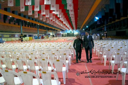 بازدید حسین پیش قدم از محل اجلاسیه 4000 شهید استان گلستان