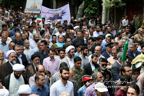 شرکت همکاران سازمان مدیریت وبرنامه ریزی استان گلستان در راهپیمایی روز قدس