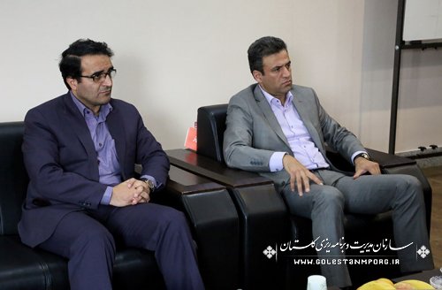دیدارمدیر امور شعب بانک ملی استان با مهندس پیش قدم رئیس سازمان