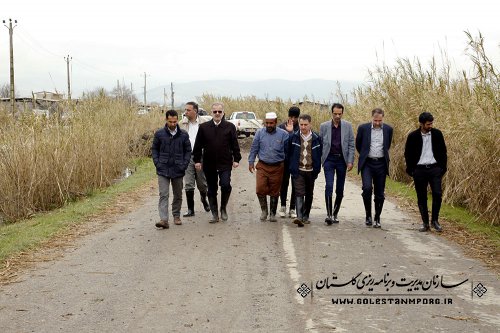 بازدید آقای روزبهان رئیس سازمان مدیریت وبرنامه ریزی استان از مناطق سیل زده استان گلستان