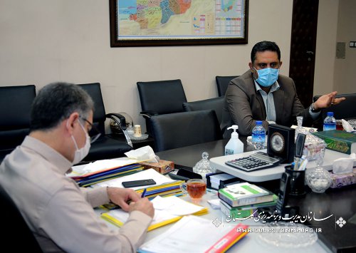 جلسه رئیس سازمان مدیریت و برنامه ریزی استان گلستان در فرایند تصمیم گیری نحوه پیگیری توزیع اعتبارات سال 1399 درخصوص فرمانداران استان