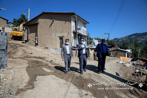 بازدید رئیس سازمان از روستای زلزله زده قورچای شهرستان رامیان