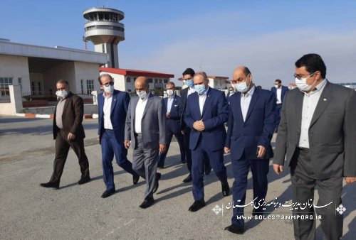 حضور رئیس سازمان در آیین بهره برداری از طرح های فرودگاهی استان گلستان
