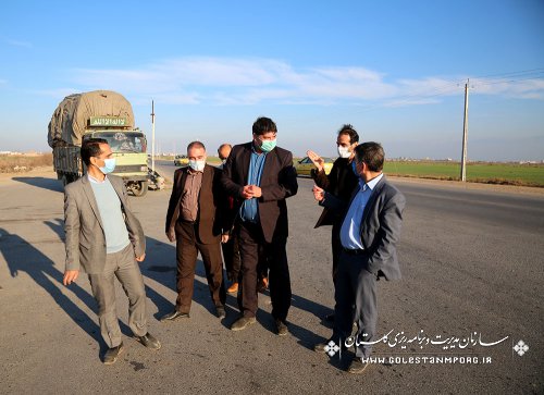 بازدید رئیس سازمان مدیریت و برنامه ریزی استان گلستان از محور آق قلا و بندرترکمن
