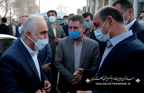 مراسم استقبال رئیس سازمان مدیریت وبرنامه ریزی استان گلستان از وزیر محترم امور اقتصادی و دارایی