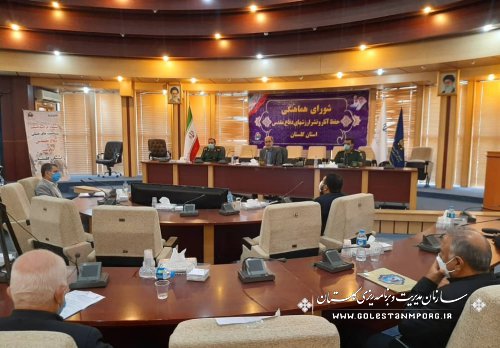 رئیس سازمان مدیریت و برنامه ریزی استان گلستان در جلسه شورای هماهنگی حفظ آثار و نشر ارزش های دفاع مقدس استان